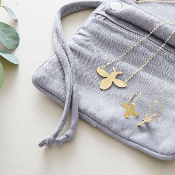 Handmade Hammered Bee Necklace - Picture 3 of 3